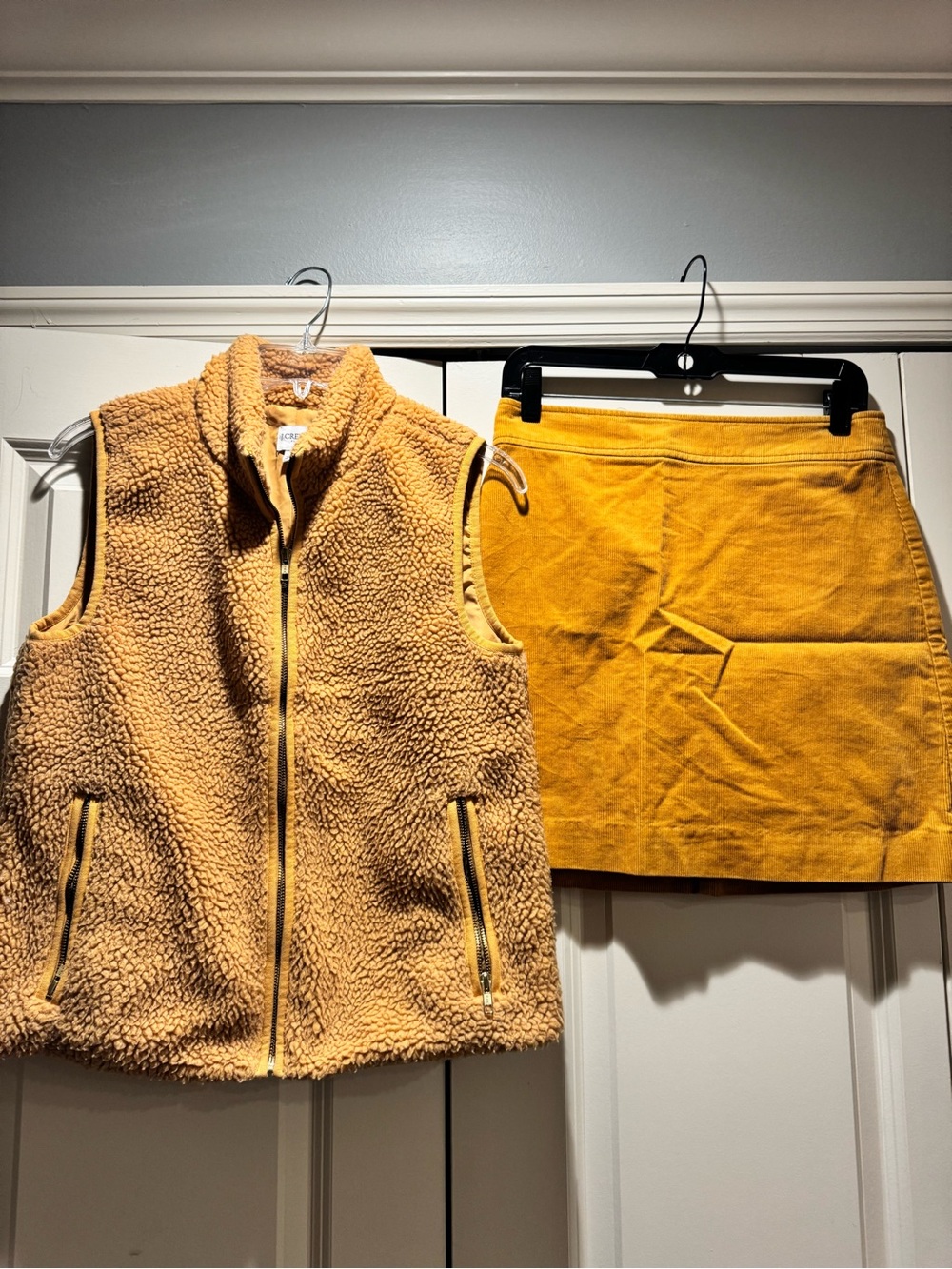 J.CREW Outlet size small fleece vest and size 2 corduroy skirt